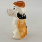 Vintage Ceramic porcelain Sitting Dog Figurine W  Hat Made In Japan 3 5  Tall