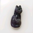 Purple Stone Carved Cat Figurine Carved Crystal Gemstone Animal Statue