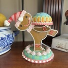 December Diamonds North Pole Sweet Shoppe Gingerbread Man Candle Holder 8 5   