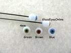 3 Pair Glass Doll Eyes On Wire Choose 2mm To 6mm Art Doll  Fairy  Ooak   123