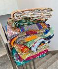Wholesale Lot Of Indian Vintage Kantha Quilt Handmade Throw Reversible Blanket
