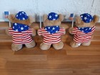 3 Vintage Avon 1995 5  Stuffed Animal Plush Patriotic Teddy Bears American Flag