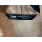 Zara Camel Textured Bow Neck Long Sleeve Blouse Shirt Top Women Xs