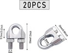 Wire Rope Clip Wire Rope Clamp 20pcs Stainless Steel 1 4 M6 Wire Rope Cable New