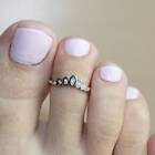 0 15 Cts Cubic Zirconia Women Adjustable Toe Ring White Gold Plated Silver