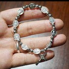 925 Sterling Silver Christian Jesus Cross Virgin Mary Catholic Crucifix Bracelet