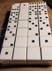 Vintage Crisloid Dominoes Clear Plastic Case Bright White Thick   Heavy 