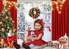 7x5 Ft Christmas Window Photography Backdrop Xmas Eve Party Photo Props 189