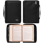 Durable Black Bible Cover With Jesus Fish Symbol And Zipper Closure For All S   