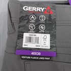 Gerry Venture Fleece Lined Pants Mens 40x30 Gray Warm Water Resistant Stretch