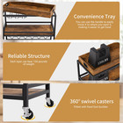 3-tier Bar Cart With Removable Tray  Servicing Cart With Wine Rack Glass Hold