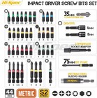 1 4    Impact Drill Screw Driver Nut Bit Magnetic Set Hex Shank 44pc Hi-spec