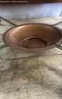 Vintage Copper Chafing Dish Buffet Server Warming Pan Brass Legs Wood Handle