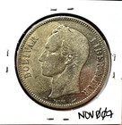 Venezuela 1911 5 Bolivares Rare Large Silver Coin Horse Plata Libertad  Bullion