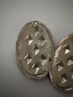 L  Tahe Native American Signed Sterling Silver Oval Stud Earrings Butterfly Back