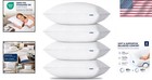 Set Of 4 Medium Support Queen Size Pillows - Plush Microfiber With Satin Piping