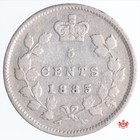 1885 Canada 5 Cents Large 5 - F vf - Lot 12769