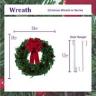 Artificial Christmas Wreath - Pine Wreath With Berries   Door Hanger