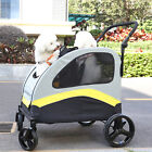 Bingopaw 4 Wheel Partitioned Pet Stroller Dog Cat Jogging Travel Folding Carrier