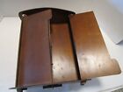 Vtg  Wood Sewing Box Basket Tabs Slits   Dowels Construction Handcrafted 13 5  W