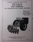 Sears Suburban Custom Tractor Plow  3-point  Disc Harrow Owner Parts  3 Manual S