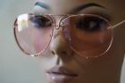 Men Women Classic Vintage Retro Aviator Style Sun Glasses Gold Frame Pink Lens