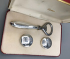 Cartier Sterling Silver Bottle Opener And Cork Set  In Original Box