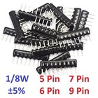 1 8w Dip Network Array Resistors 5 Pin 6 7 9 Pin   5  Range 100   ohm To 100k   ohm
