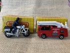 Matchbox Lesney Vintage 1981 La Fire Truck And 1977 Police Motorcyle