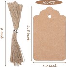 100pcs Kraft Paper Gift Tags With String  Blank Gift Bags Tags Price Tags brown 