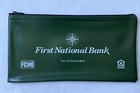 First National Bank Vinyl Deposit Bag 10 5    X 5 5    Green Vintage From Nh