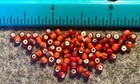 20 Original Indian Cherry Red White Heart Trade Beads Venetians 1700 s