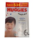 Huggies Snug   Dry Leakproof Baby Diapers  Size 6  over 35 Lb   156 Count