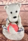 Vintage 1996 A Mr  Sandman Polar Bear W beach Ball Real Sand Sculpture 3 5   