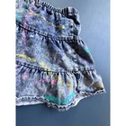 Vtg Unbranded Paint Splatter Tiered Denim Skirt Kids 12 Acid Wash Ruffle Indie