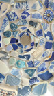 Genuine Surf Tumbled Sea Glass Pottery Various Patterns Blue Mix