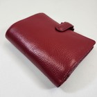 Filofax Pocket Finsbury Organizer Red Italian Leather Address Book Planner Vtg
