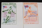 Dominican Republic 1957 Olympic Stamp Set  8  Vintage Sports Paper Mnh