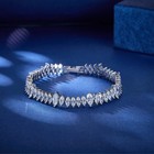 25 Ctw Created Marquise Diamond 14k White Gold Plated Tennis Bracelet Women s