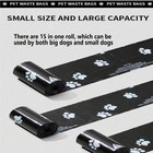 Dog Cat Waste Poop Bags Garbage Bag Pet Refill Rolls Paw Print Black Heavy Duty