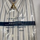 Mens Vtg Towncraft Blue Stripe Dress Shirt 70s-80s Short Sleeve Sz 16 Nos Retro