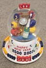 Vintage 2000 2001 Pfaltzgraff Happy New Year Musical Snowglobe W box  works         