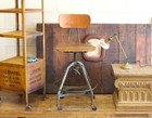 Vtg Industrial Uhl Toledo Steel Stool Drafting Chair Factory Rolling 1940s