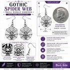 Gothic Spider Web Skull Dangle Drop Earrings Antique Silver Halloween Gift New