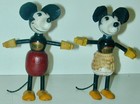 Walt Disney Fun-e-flex 5    Wood Figures Mickey Mouse   Minnie Mouse 1930s