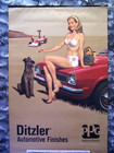 Ditzler Automotive Finishes 1977 Pinup Calendar  22x45  Bill Randall  Full Pad