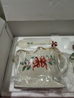 Lenox Holiday Santa Sleigh Sugar Bowl  Creamer   Teaspoon - New In Box