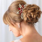 Bridal Crystal Hair Comb Rhinestone Prom Party Festival Wedding Accessory Red