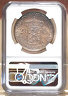 Netherlands 1938 2 1 2 Gulden  Normal Hair Lines  Ngc Au58 098042