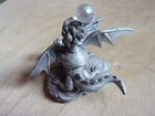 Vintage Pewter Dragon And Sorceress W  Crystal Figurine  1986 Spoontiques C m630